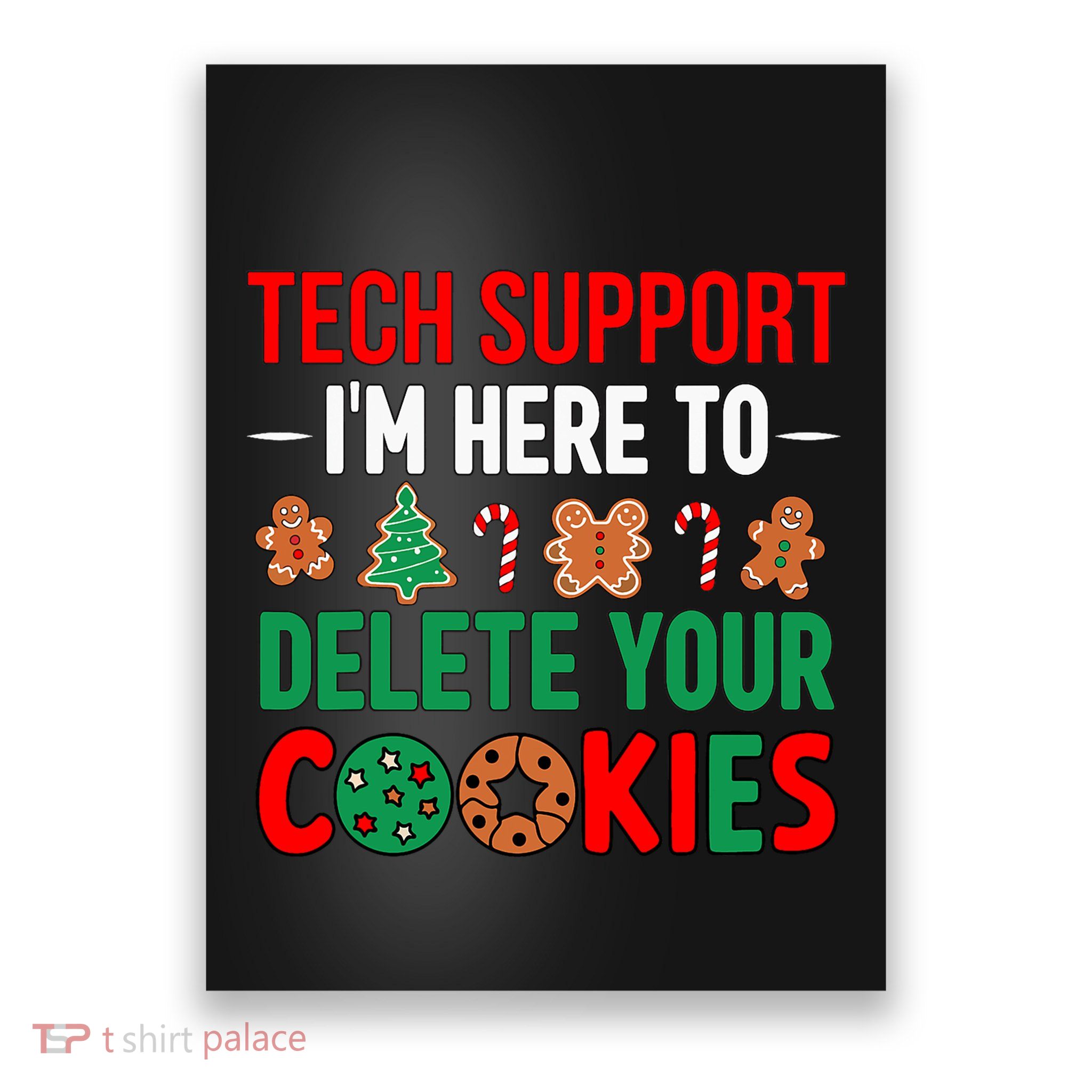 Tech Support Christmas Cookies Funny Christmas Poster