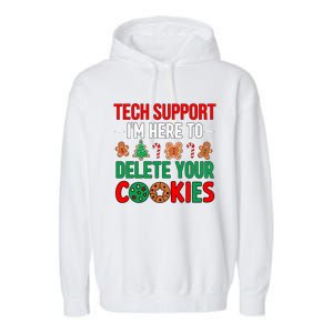 Tech Support Christmas Cookies Funny Christmas Garment-Dyed Fleece Hoodie