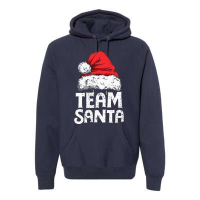 Team Santa Christmas Squad Family Matching Pajamas Premium Hoodie