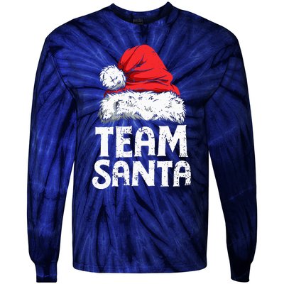 Team Santa Christmas Squad Family Matching Pajamas Tie-Dye Long Sleeve Shirt