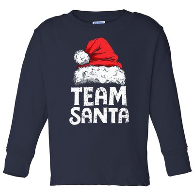 Team Santa Christmas Squad Family Matching Pajamas Toddler Long Sleeve Shirt