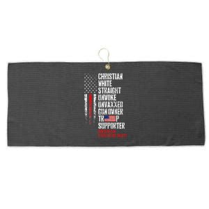 Trump Supporter Christian White Straight Unwoke Unvaxxed Large Microfiber Waffle Golf Towel