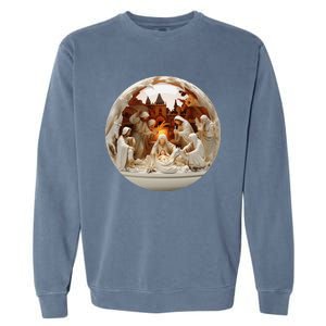 True Story Christmas Nativity Jesus Christian Garment-Dyed Sweatshirt