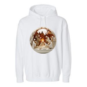 True Story Christmas Nativity Jesus Christian Garment-Dyed Fleece Hoodie