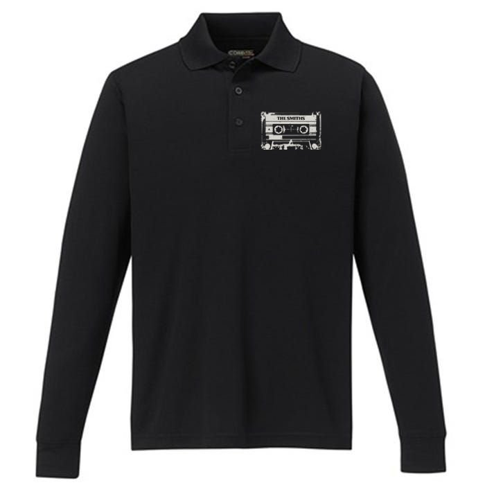 The Smiths Cassette Tape Performance Long Sleeve Polo