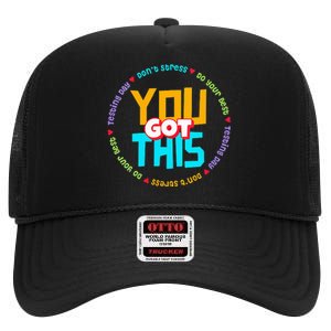 Test STAAR Day Mode On Teacher Testing funny School High Crown Mesh Back Trucker Hat