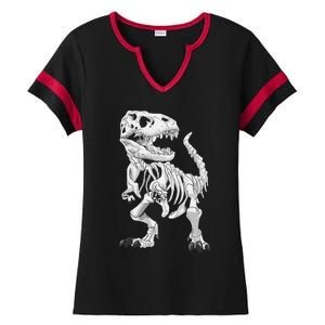 TRex Skeleton Dino Bones Paleontologist Fossil Dinosaur Ladies Halftime Notch Neck Tee