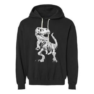 TRex Skeleton Dino Bones Paleontologist Fossil Dinosaur Garment-Dyed Fleece Hoodie