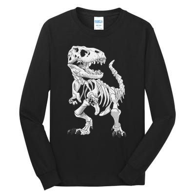 TRex Skeleton Dino Bones Paleontologist Fossil Dinosaur Tall Long Sleeve T-Shirt