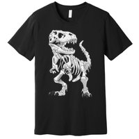 TRex Skeleton Dino Bones Paleontologist Fossil Dinosaur Premium T-Shirt