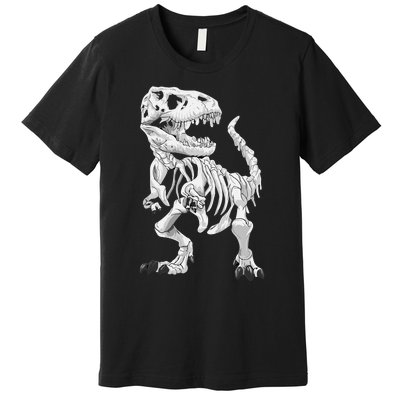 TRex Skeleton Dino Bones Paleontologist Fossil Dinosaur Premium T-Shirt