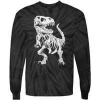 TRex Skeleton Dino Bones Paleontologist Fossil Dinosaur Tie-Dye Long Sleeve Shirt