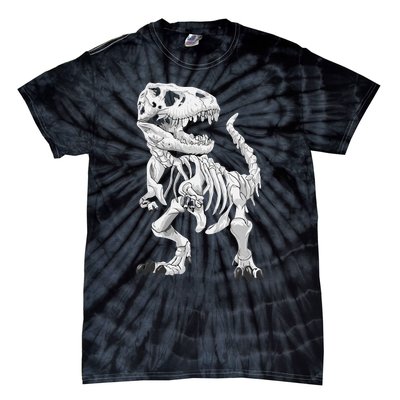 TRex Skeleton Dino Bones Paleontologist Fossil Dinosaur Tie-Dye T-Shirt