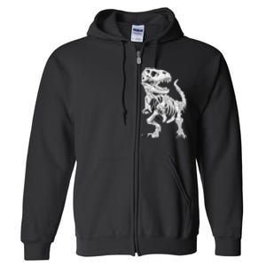 TRex Skeleton Dino Bones Paleontologist Fossil Dinosaur Full Zip Hoodie