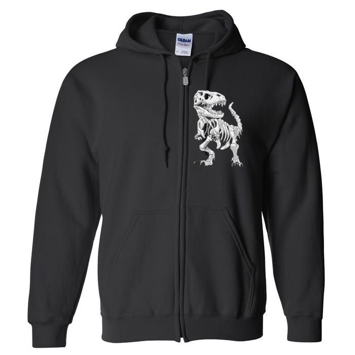 TRex Skeleton Dino Bones Paleontologist Fossil Dinosaur Full Zip Hoodie