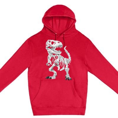 TRex Skeleton Dino Bones Paleontologist Fossil Dinosaur Premium Pullover Hoodie