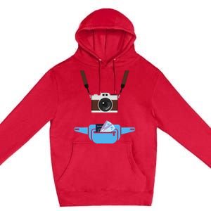 Tourist Spirit Day Camera Passport Fanny Pack Premium Pullover Hoodie