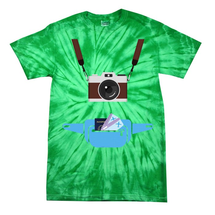 Tourist Spirit Day Camera Passport Fanny Pack Tie-Dye T-Shirt