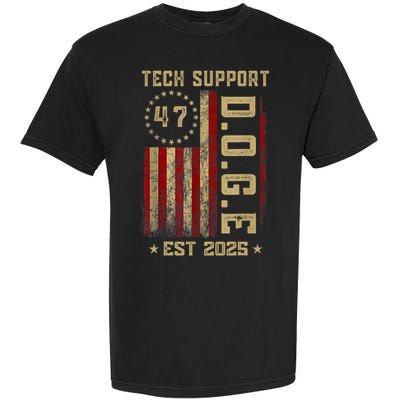 Tech Support D.o.g.e. Funny Usa Flag Garment-Dyed Heavyweight T-Shirt