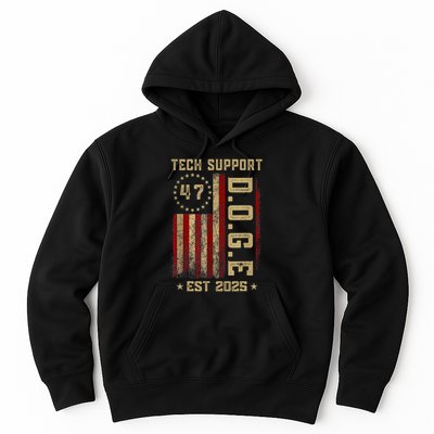 Tech Support D.o.g.e. Funny Usa Flag Hoodie