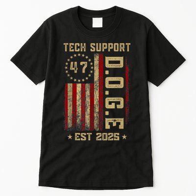 Tech Support D.o.g.e. Funny Usa Flag Tall T-Shirt