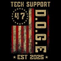 Tech Support D.o.g.e. Funny Usa Flag Toddler Hoodie