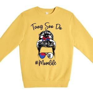 Tang Soo Do Mom Life Karate Moms Messy Hair Meaningful Gift Premium Crewneck Sweatshirt