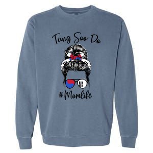 Tang Soo Do Mom Life Karate Moms Messy Hair Meaningful Gift Garment-Dyed Sweatshirt