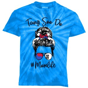 Tang Soo Do Mom Life Karate Moms Messy Hair Meaningful Gift Kids Tie-Dye T-Shirt