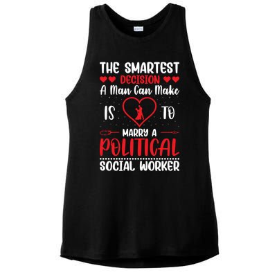 The Smartest Decision A Can Make Is To Marry A Political Gift Ladies PosiCharge Tri-Blend Wicking Tank