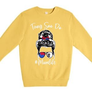 Tang Soo Do Mom Life Messy Hair Karate Moms Gift Premium Crewneck Sweatshirt