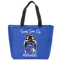 Tang Soo Do Mom Life Messy Hair Karate Moms Gift Zip Tote Bag