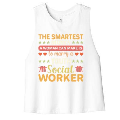 The Smartest Decision A Can Make Is To Marry Gift Women's Racerback Cropped Tank