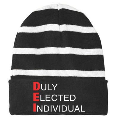 Tami Sawyer Duly Elected Individual Dei Striped Beanie with Solid Band