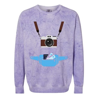 Tourist Spirit Day Camera Passport Fannypack Colorblast Crewneck Sweatshirt