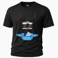 Tourist Spirit Day Camera Passport Fannypack Cooling Performance Crew T-Shirt