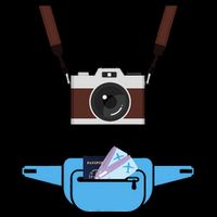 Tourist Spirit Day Camera Passport Fannypack Cooling Performance Crew T-Shirt