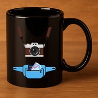 Tourist Spirit Day Camera Passport Fannypack 11oz C Handle Ceramic Mug