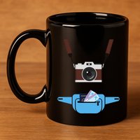 Tourist Spirit Day Camera Passport Fannypack 11oz C Handle Ceramic Mug