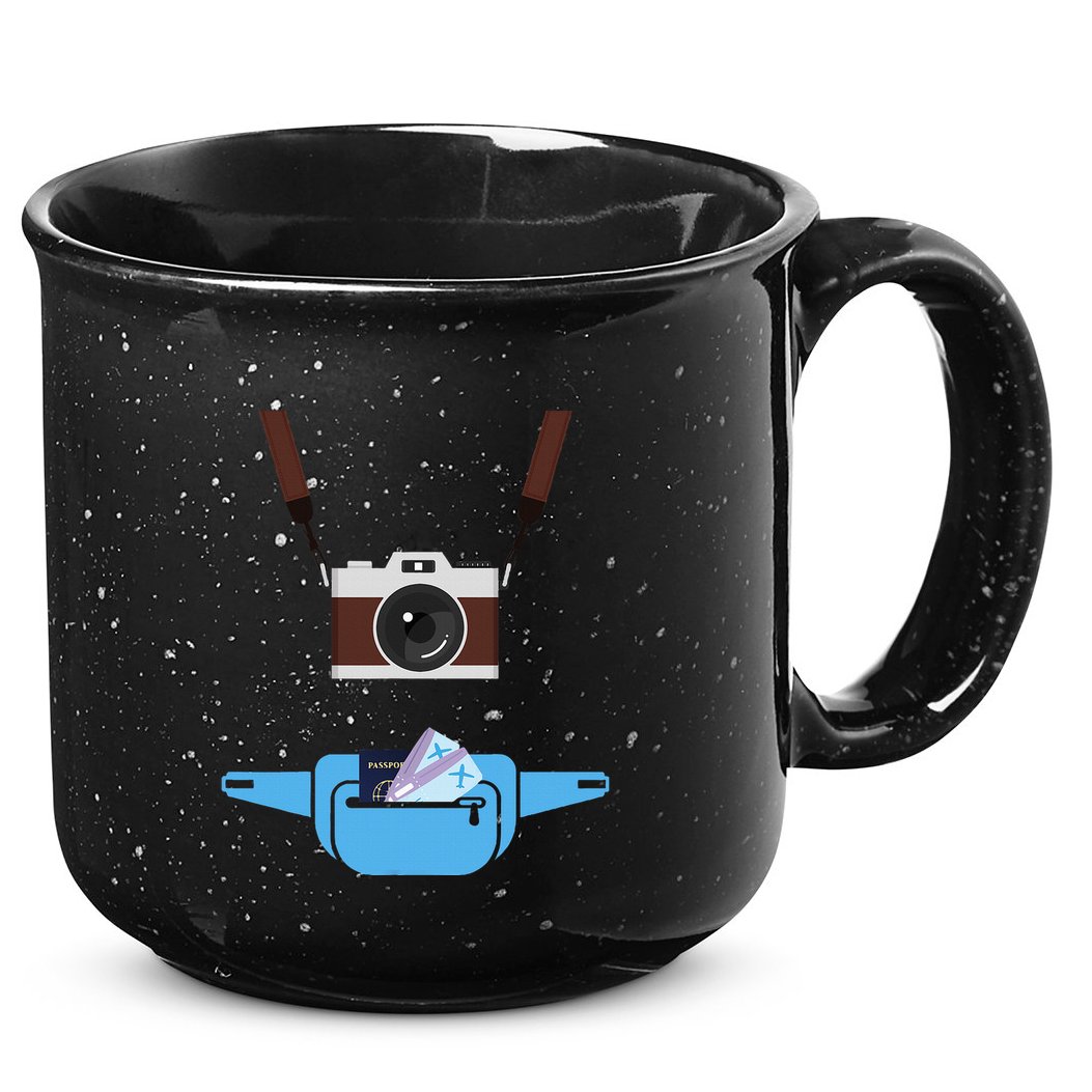 Tourist Spirit Day Camera Passport Fannypack 15oz Campfire Ceramic Mug