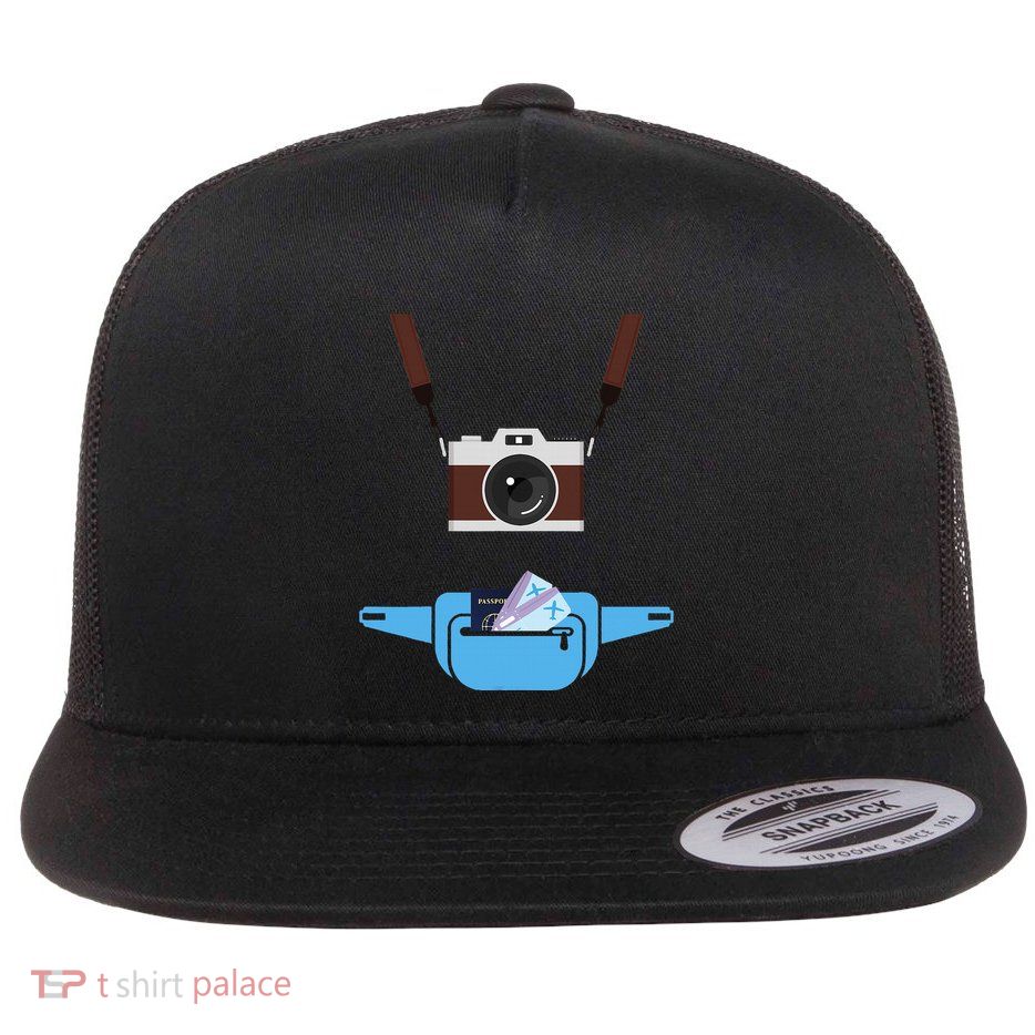 Tourist Spirit Day Camera Passport Fannypack Flatbill Hat