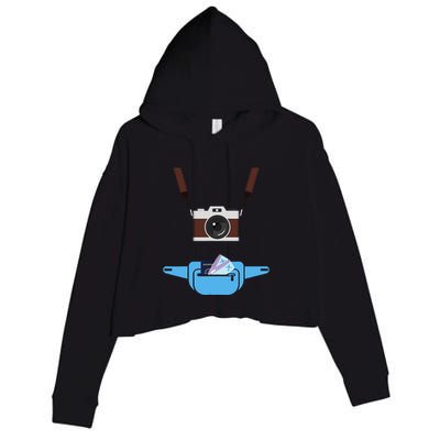 Tourist Spirit Day Camera Passport Fannypack Crop Fleece Hoodie