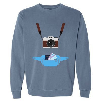 Tourist Spirit Day Camera Passport Fannypack Garment-Dyed Sweatshirt