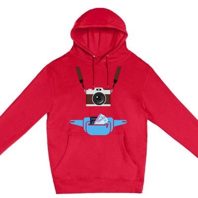 Tourist Spirit Day Camera Passport Fannypack Premium Pullover Hoodie