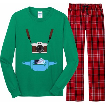 Tourist Spirit Day Camera Passport Fannypack Long Sleeve Pajama Set