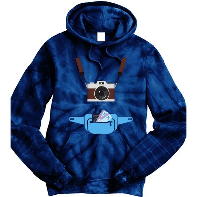 Tourist Spirit Day Camera Passport Fannypack Tie Dye Hoodie