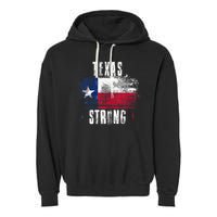 Texas Strong Distressed Flag Texan Pride Garment-Dyed Fleece Hoodie