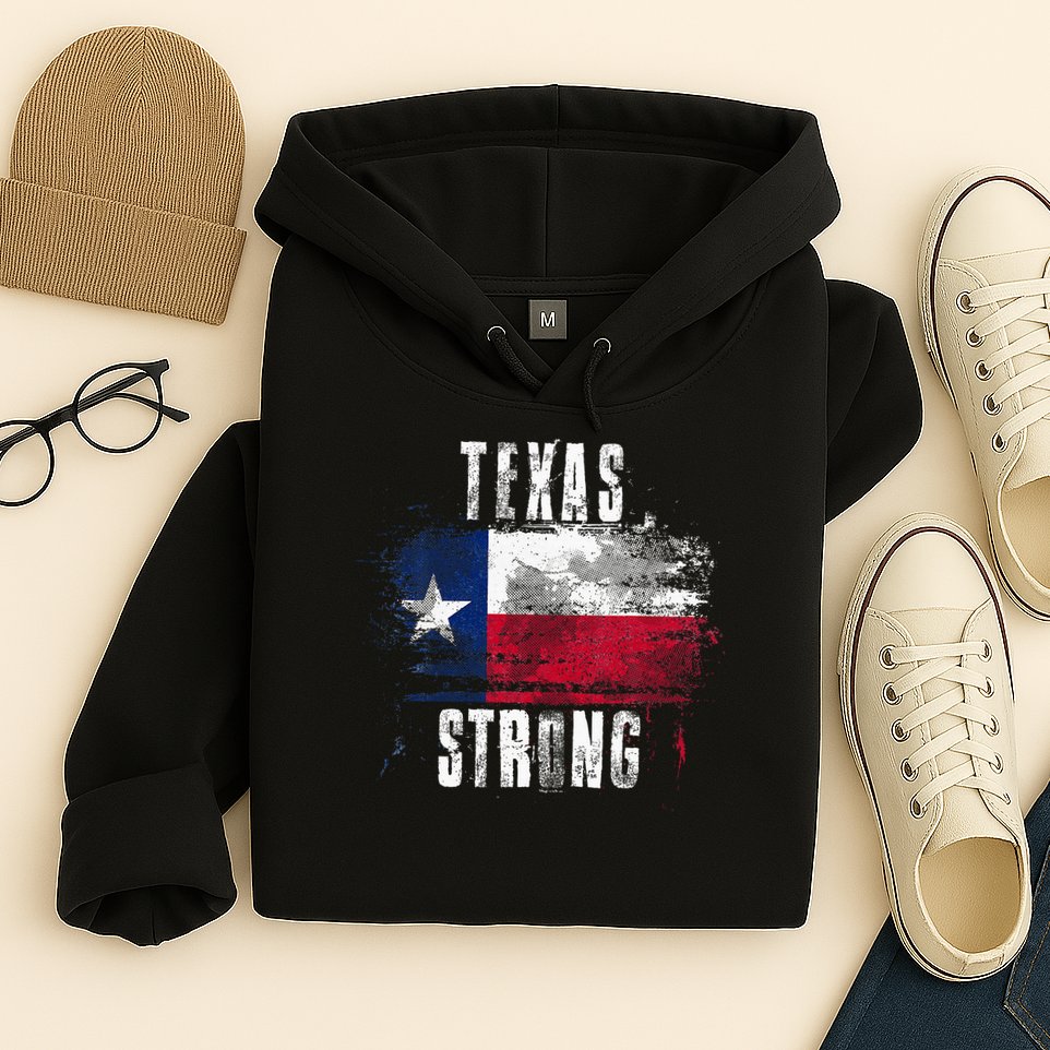Texas Strong Distressed Flag Texan Pride Hoodie