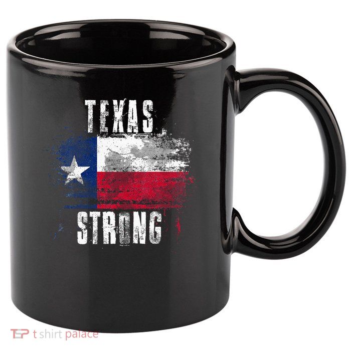 Texas Strong Distressed Flag Texan Pride 11oz C Handle Ceramic Mug