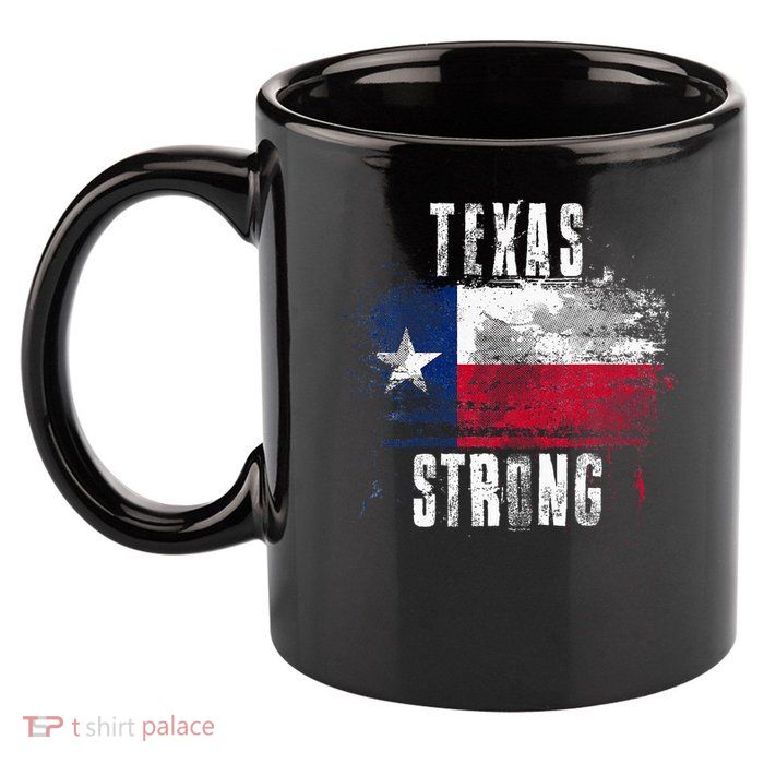 Texas Strong Distressed Flag Texan Pride 11oz C Handle Ceramic Mug
